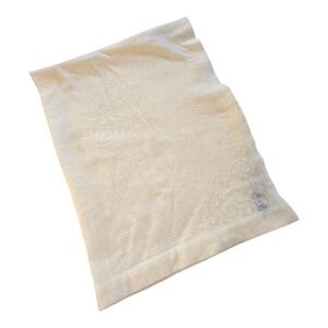 Vintage Babycrest  White Thermal Baby Blanket 35" x 43" Made in JAPAN Satin Edge